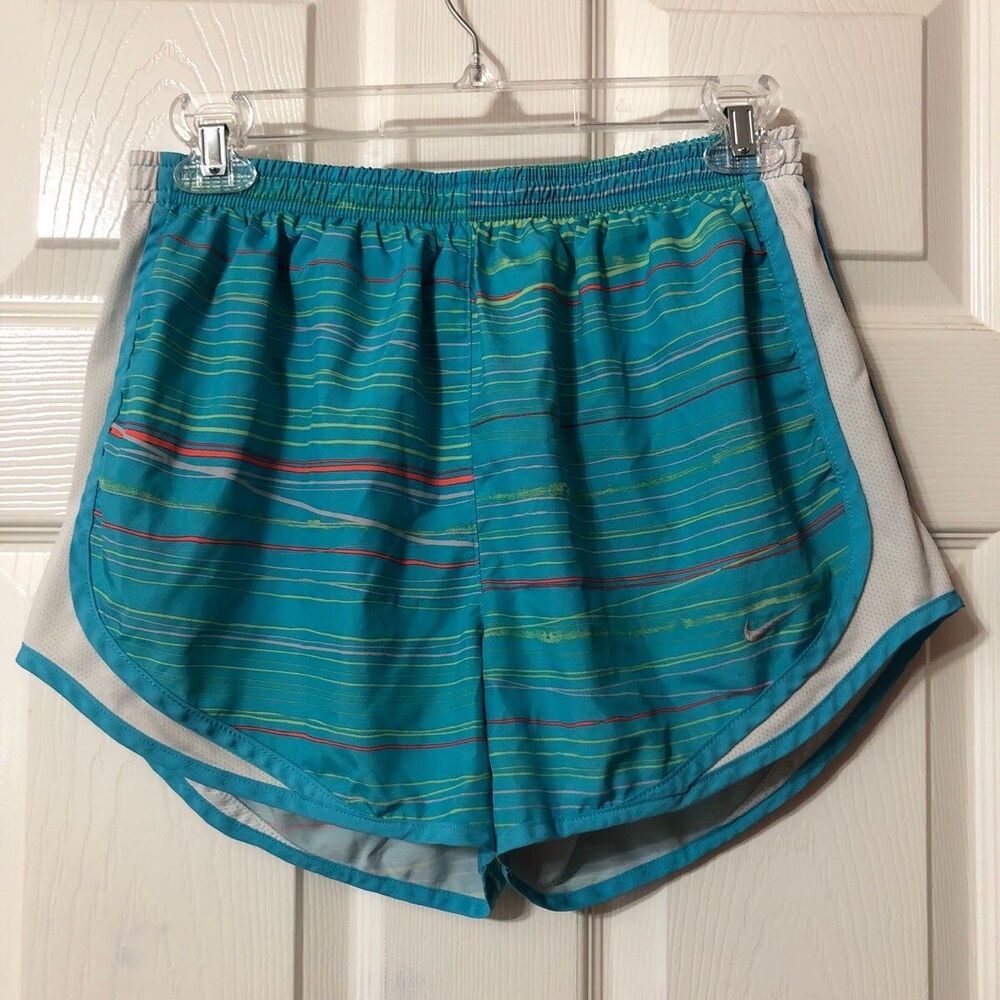 Womens Dri-Fit Nike Running Shorts Size Medium Blue with White